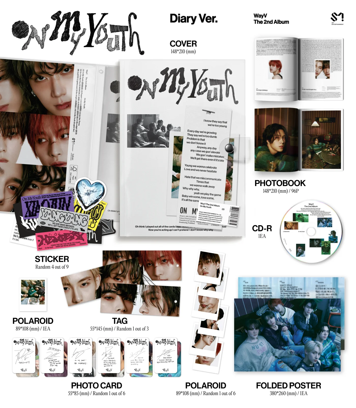 WayV - Vol.2 On My Youth [Diary Ver.] CD+Free Gift - Image 2