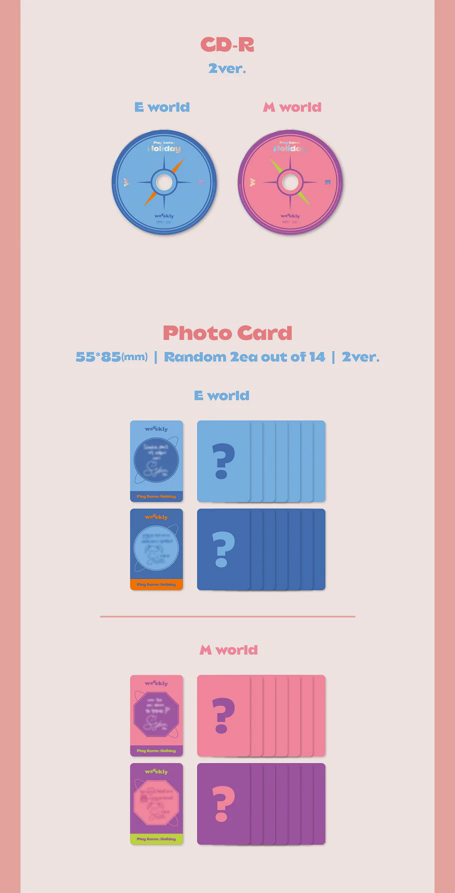 WEEEKLY - Play Game:Holiday (4th Mini) CD+Photobook+Photocard+Free Gift - Image 4