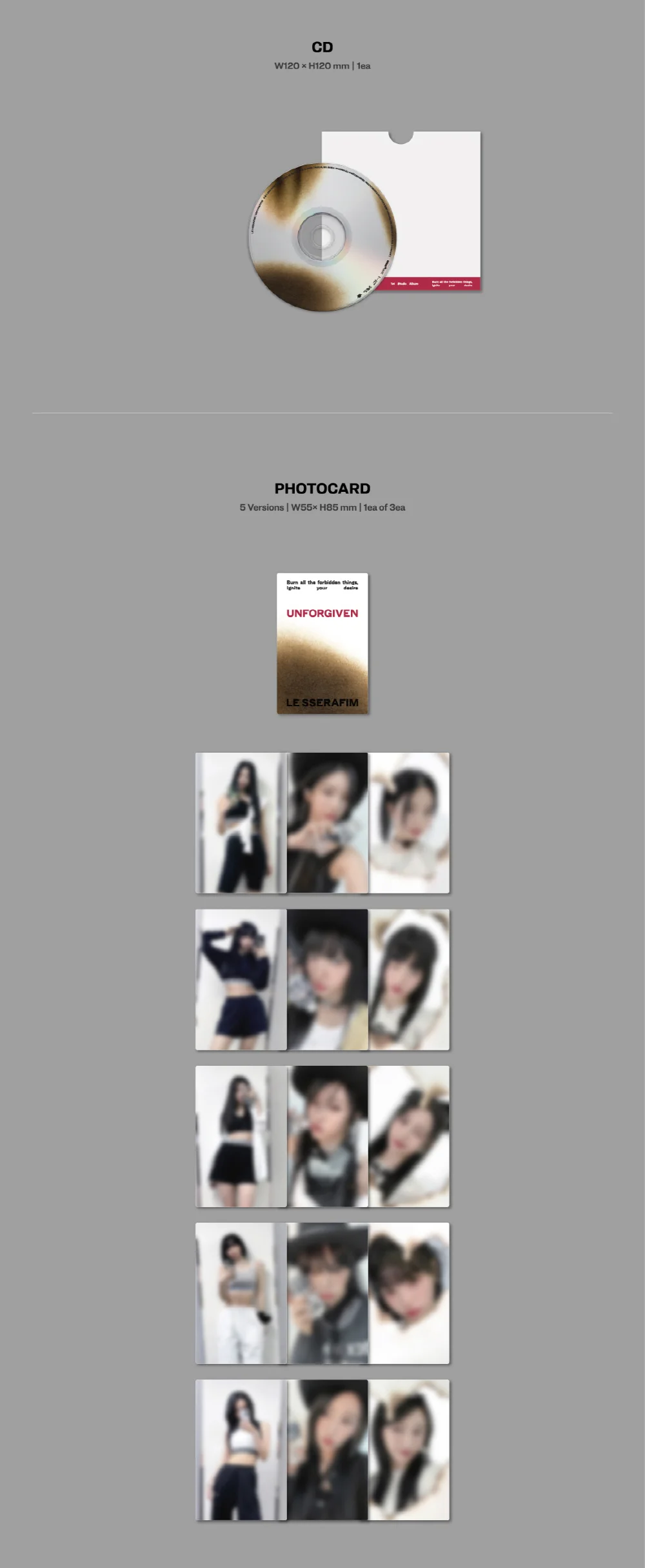 [WEVERSE POB] LE SSERAFIM - 1st Studio Album UNFORGIVEN [COMPACT ver.] + Pre-Order Benefit - Image 4