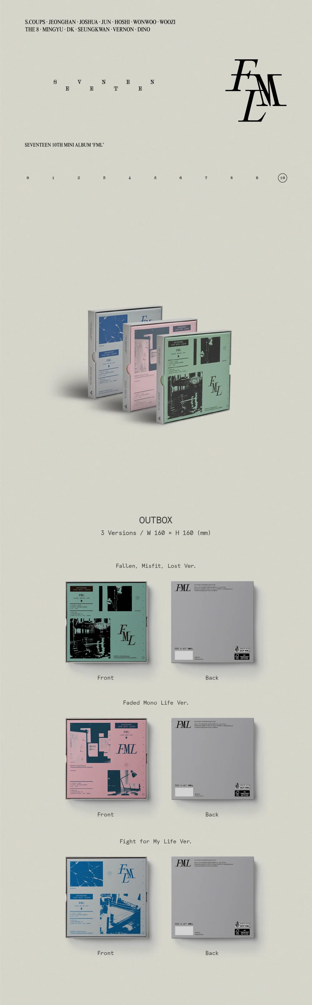 [WEVERSE POB] SEVENTEEN - 10th Mini Album FML CD+Pre-Order Benefit+Free Gift - Image 2