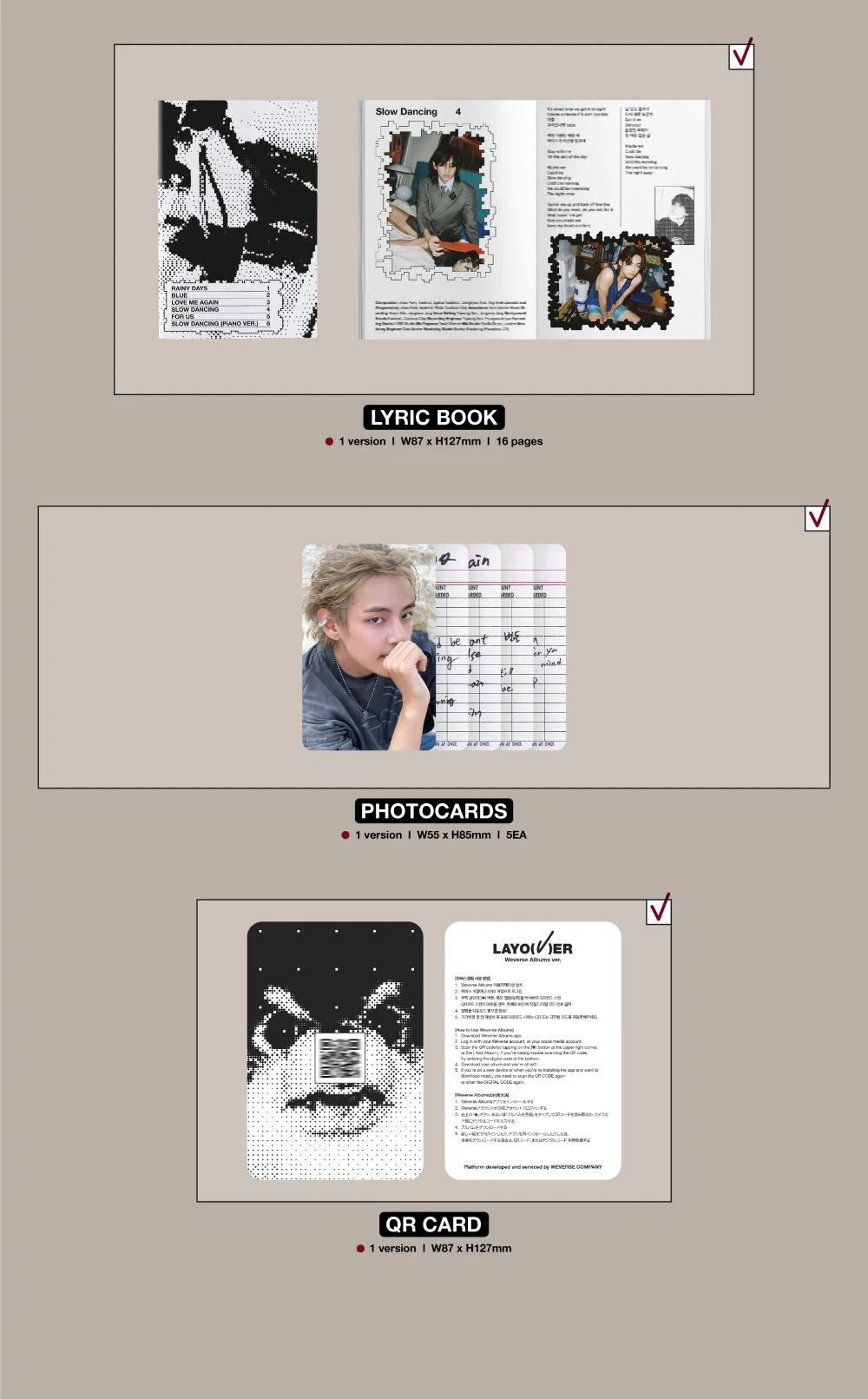 [WEVERSE EARLY-BIRD SPECIAL POB] V BTS - Layover Album SET + Weverse Albums ver. (4 ver. SET) - Image 8
