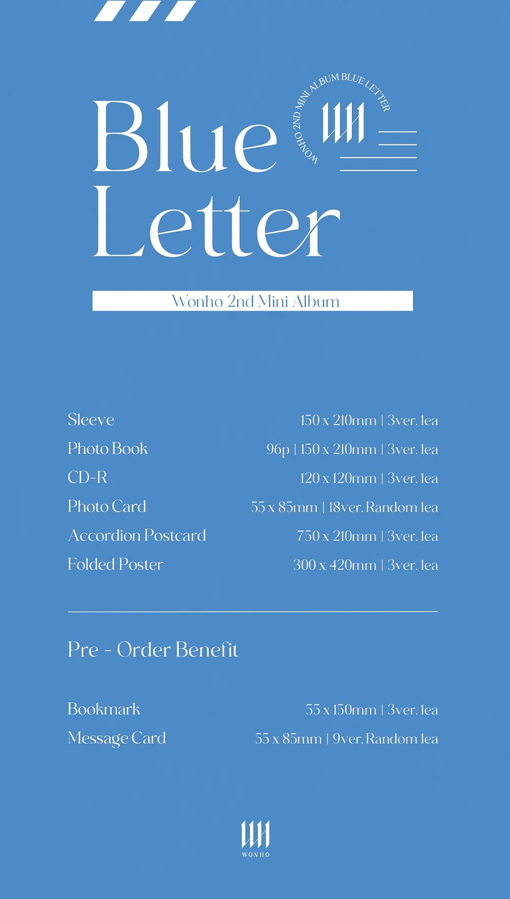 WONHO - Blue letter (2nd Mini Album) Album (Random ver.) - Image 2