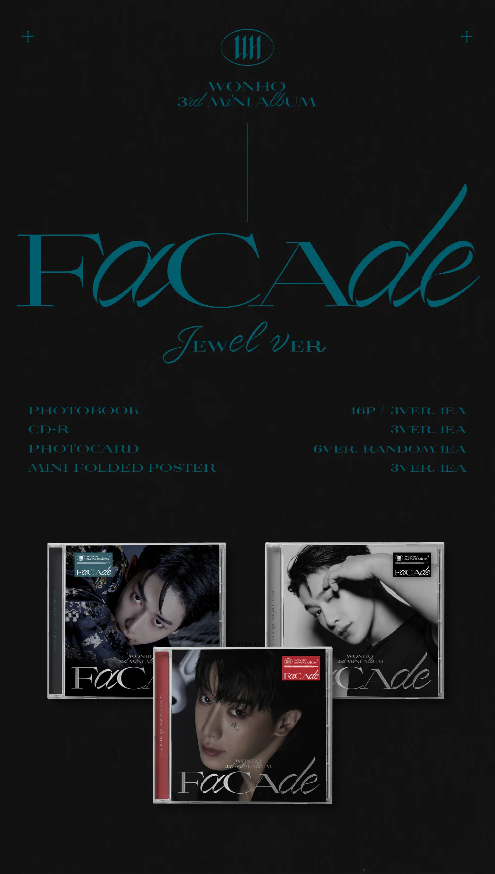 WONHO MONSTA X - 3rd Mini Album FACADE [Jewel ver.] - Image 2