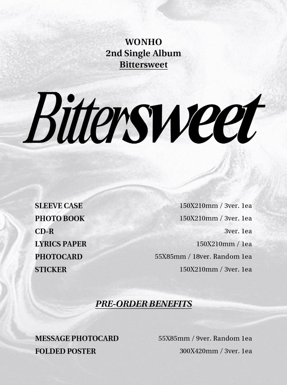 WONHO MONSTA X - Bittersweet (2nd Single Album) - Image 2