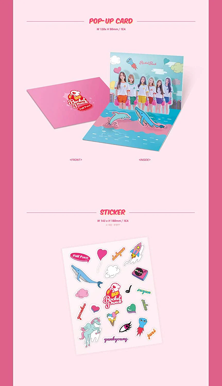 WOOLLIM Rocket Punch - Pink Punch (1st Mini Album) CD+80p Photobook+Photocard+POP-UP Card+Sticker - Image 5