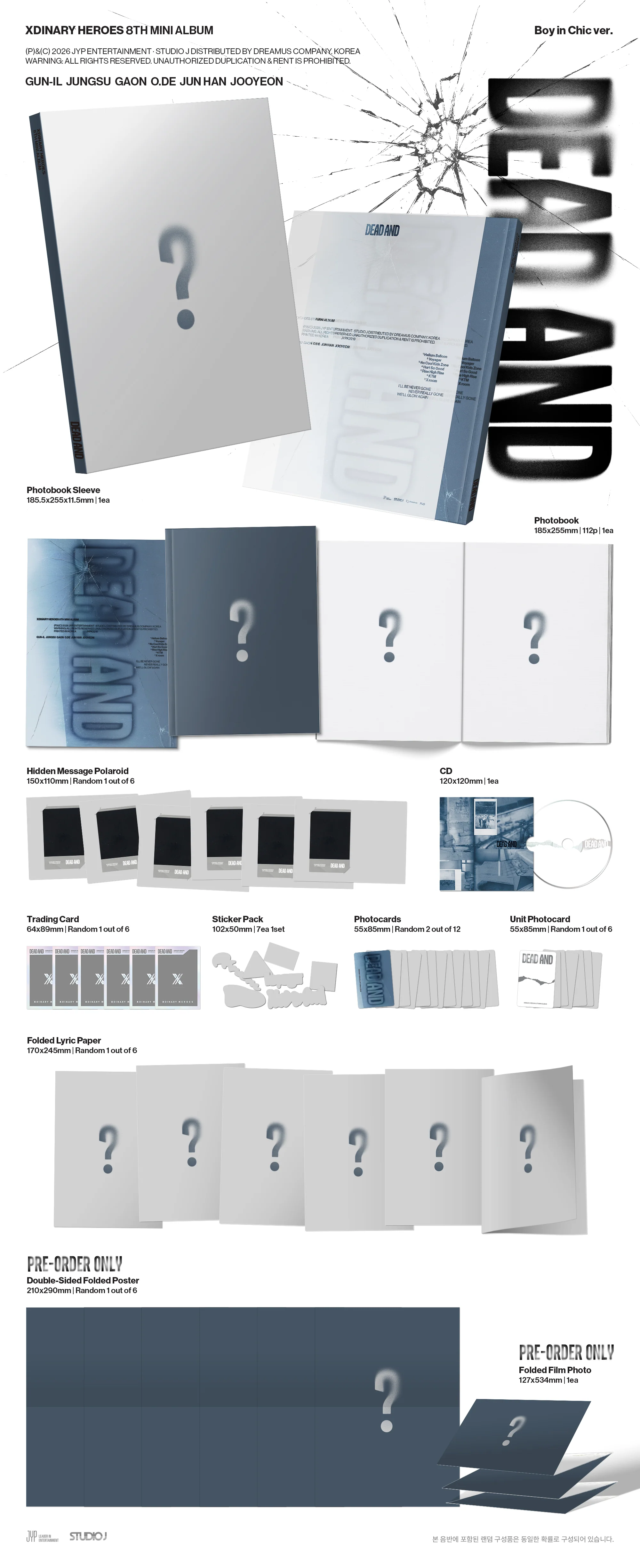 Xdinary Heroes - 8th Mini Album Dead And Photobook version CD+Pre-Order Gift - Image 3