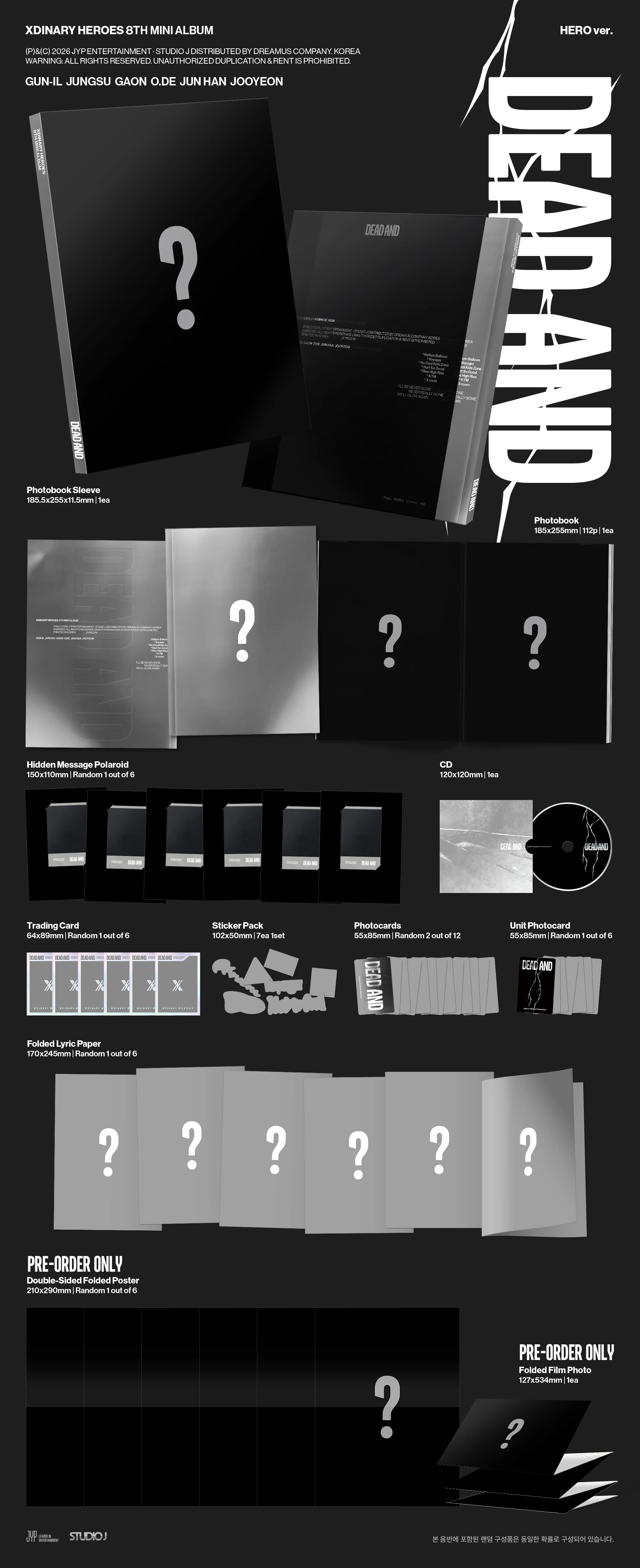 Xdinary Heroes - 8th Mini Album Dead And Photobook version CD+Pre-Order Gift - Image 4