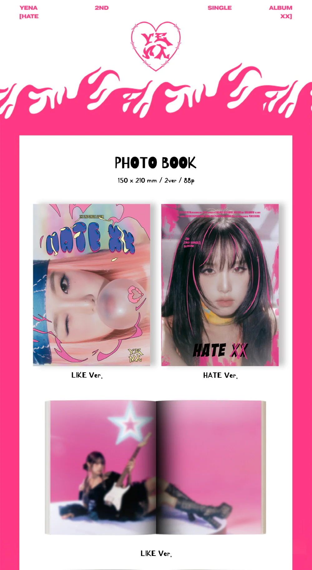 YENA  - HATE XX [2nd Single Album] CD - Image 2