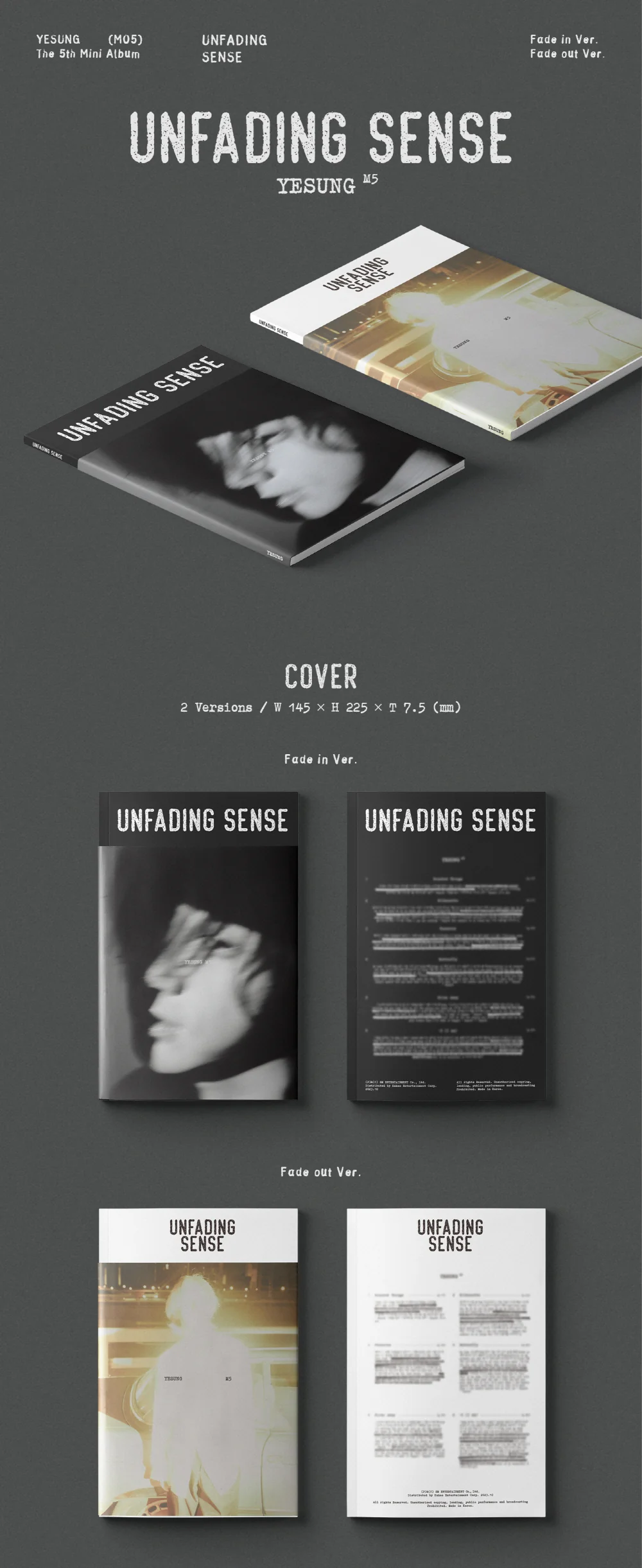 YESUNG SUPER JUNIOR - 5th Mini Album Unfading Sense [Photo Book Ver.] - Image 2