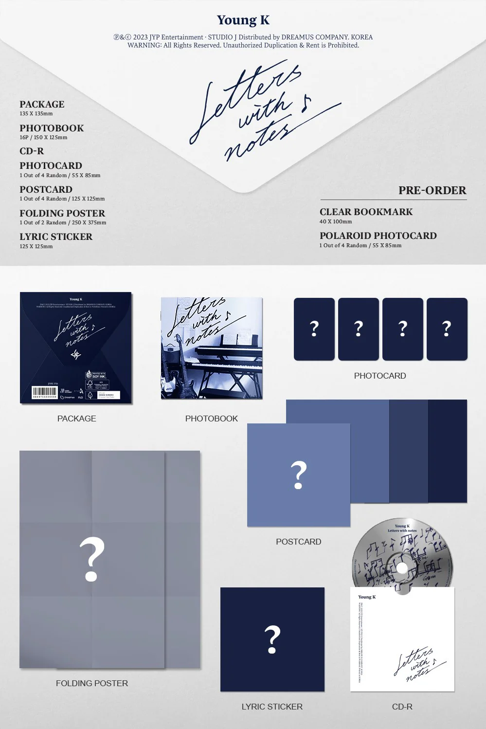Young K DAY6 - Letters with notes [Digipack Ver.] Album - Image 2