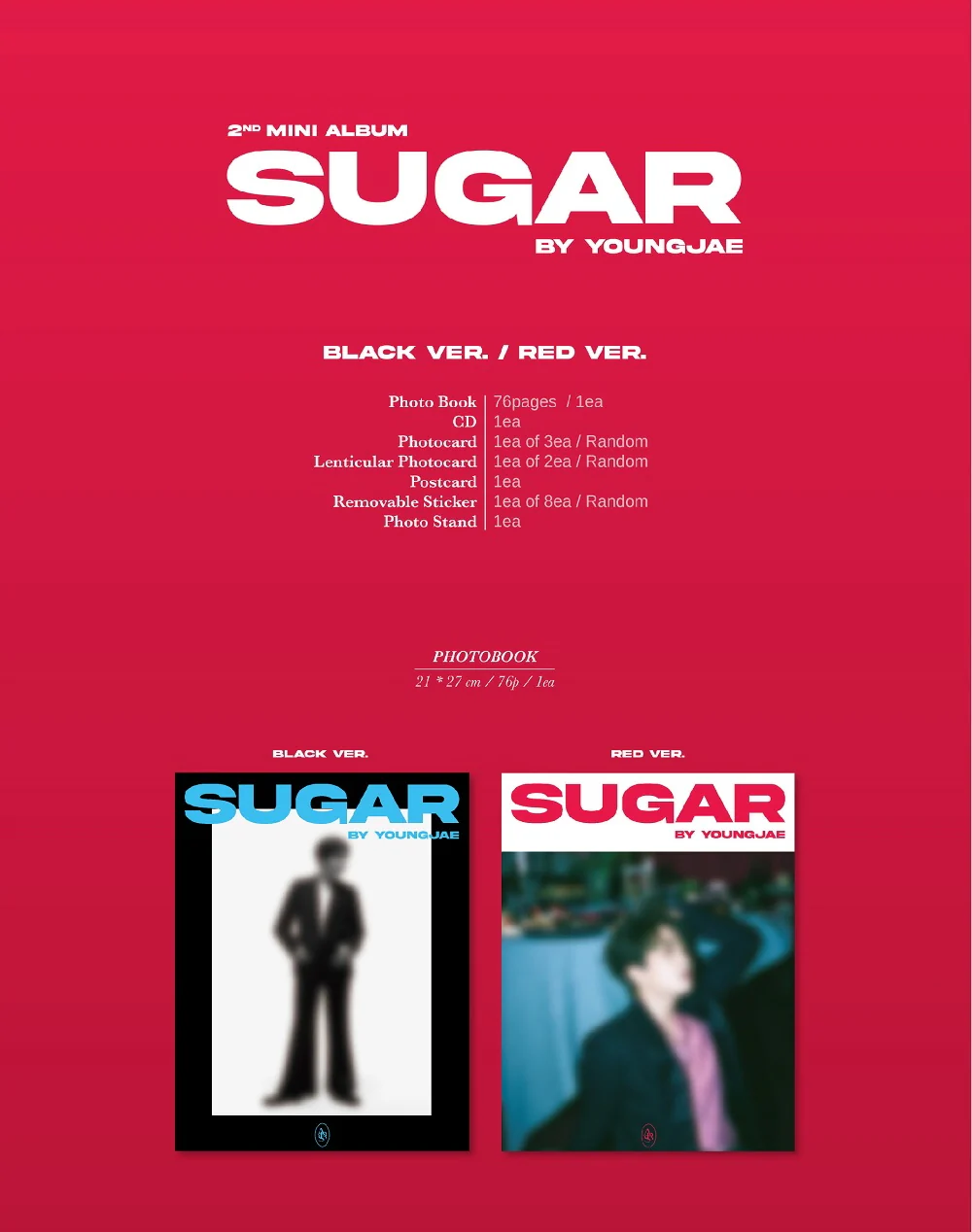 YOUNGJAE GOT7 - 2nd Mini Album Sugar CD - Image 2