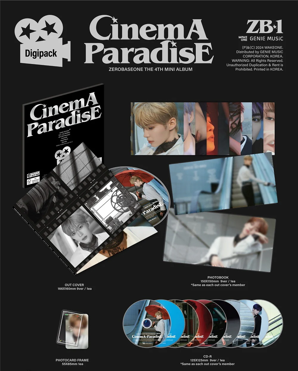 ZEROBASEONE - 4th Mini Album Cinema Paradise Digipack version CD - Image 2