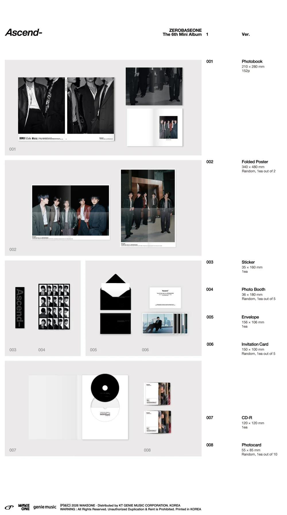 Zerobaseone - 6th Mini Album Ascend- Photobook version CD - Image 2