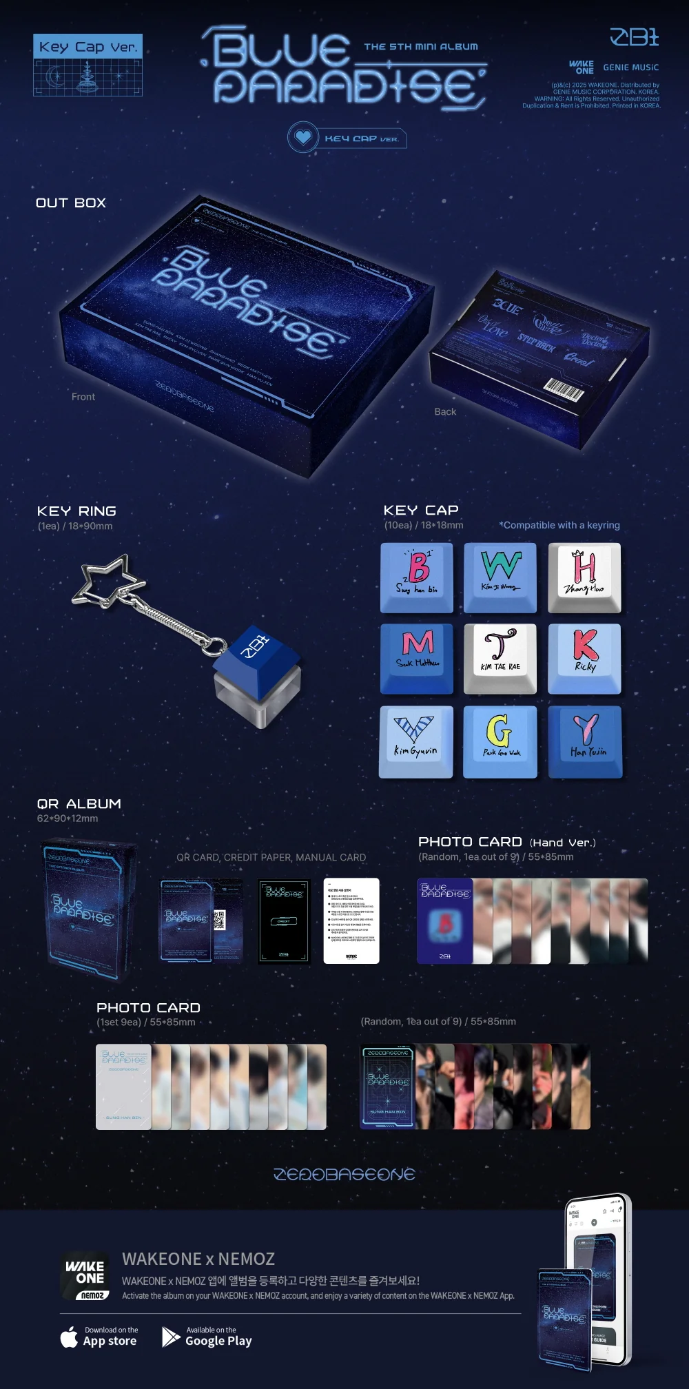 ZEROBASEONE - BLUE PARADISE [Key Cap Ver.] Album - Image 2