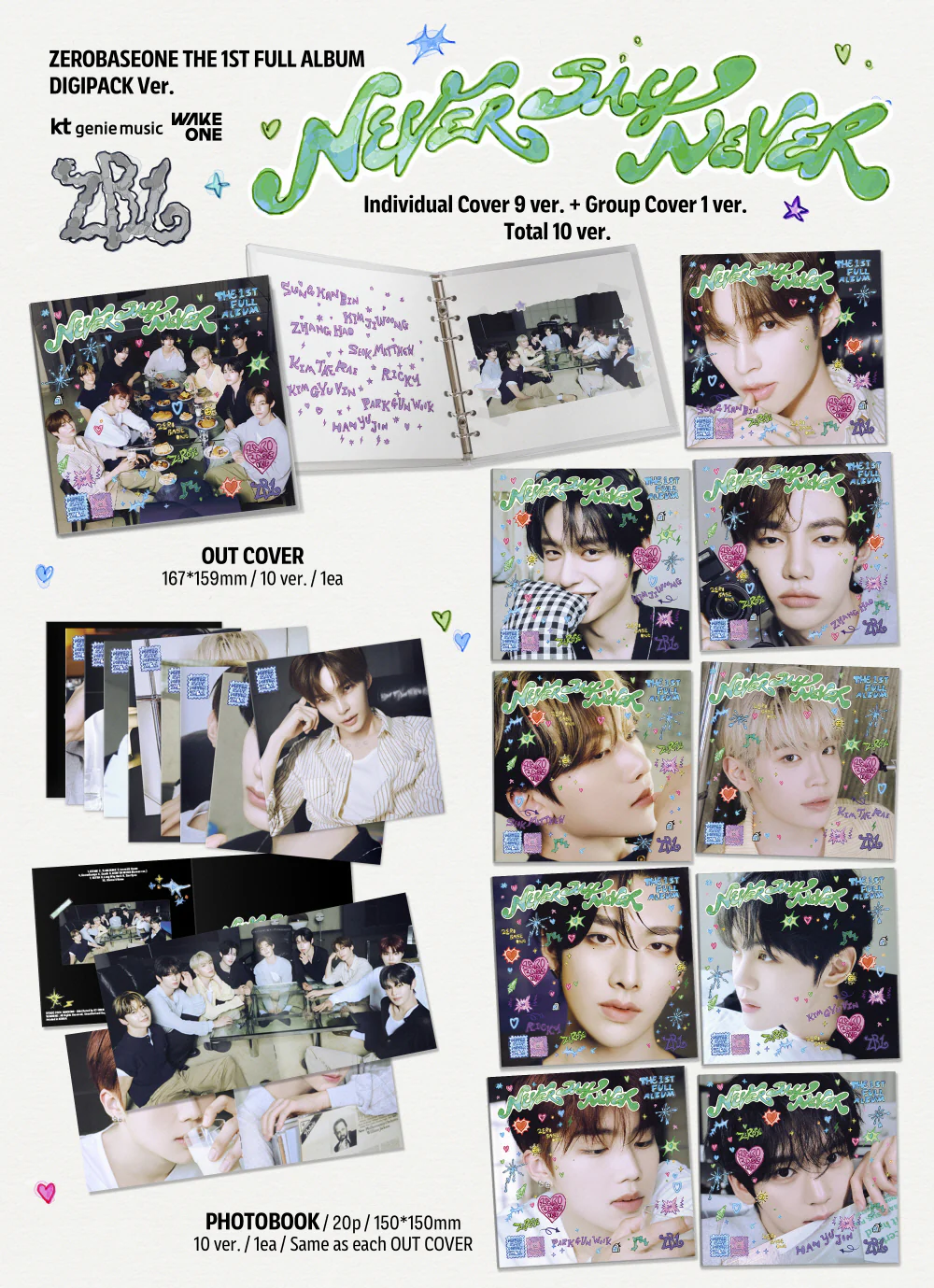 ZEROBASEONE - NEVER SAY NEVER [DIGIPACK Ver.] 1ST Full Album - Image 2